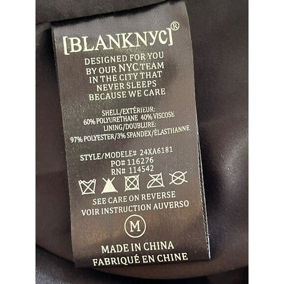 BLANK NYC Black Faux Leather Drawstring Jacket Size Medium NWT BlankNyc - Picture 8 of 8